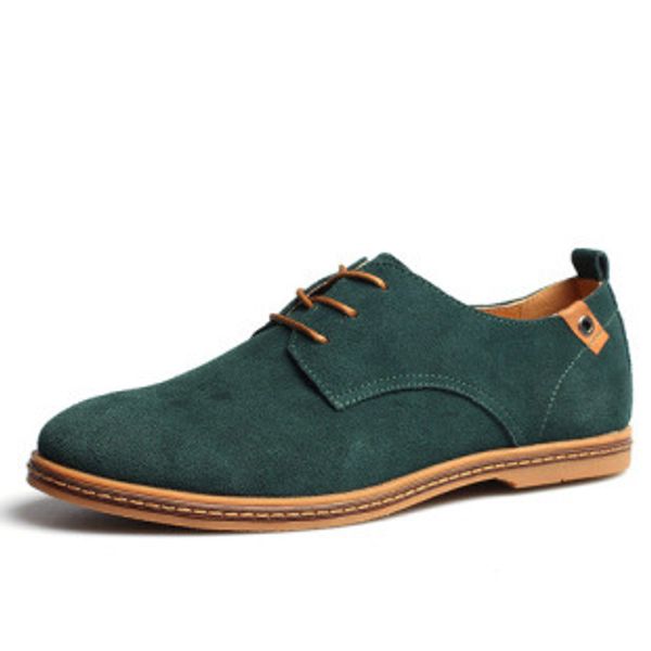 

plus size men casual leather shoes 2019 trend suede shoes winter plus velvet leather lace up basic men, Black