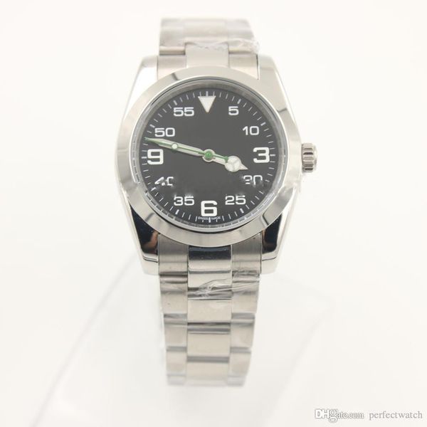 

2018 top продажа мужские часы из нержавеющей стали ремешок a-king черный циферблат автоматический movement оригинальный сапфир мужские часы, Slivery;brown