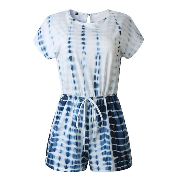 

women short sleeve o neck short jumpsuit playsuit with pocket for summer ql sale, Black;white