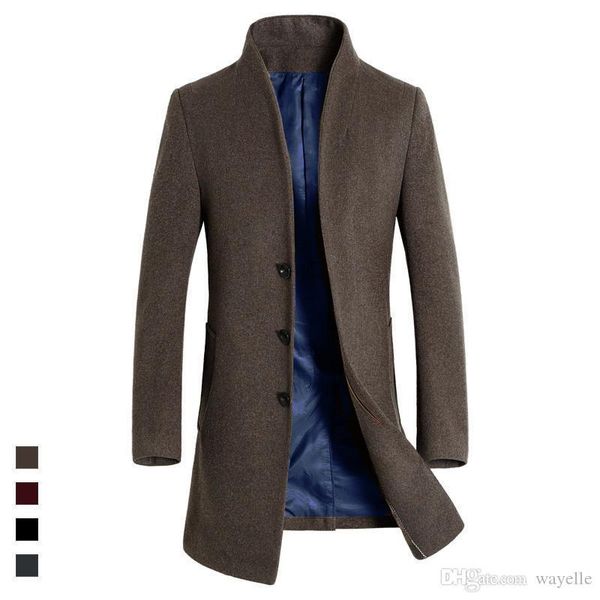 

mens autumn and winter jackets men trench coats man winter outerwear trench jacket mens overcoat casual wool coat plus size -5xl 6xl, Tan;black
