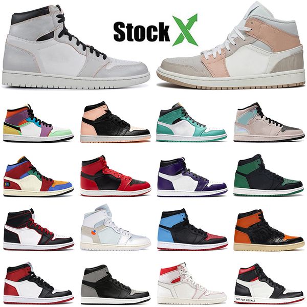 

designers basketball shoes 1s 1 new fashion iridescent court purple white mid milan dio mid se multi-color stock x mens womens