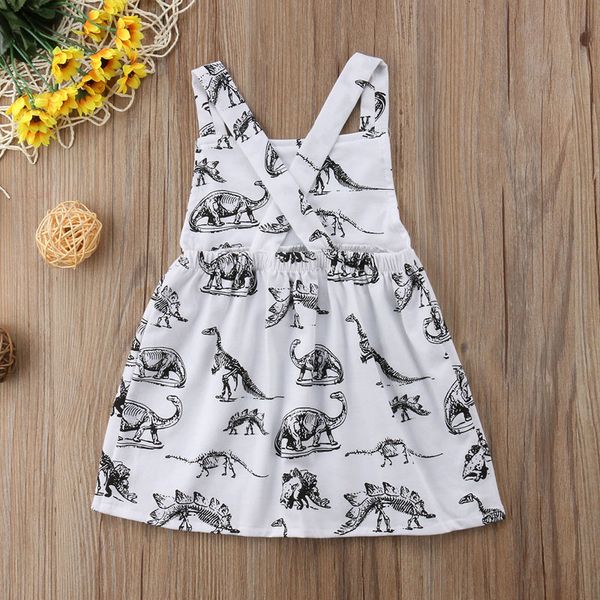 

lovely dinosaur print sleeveless dress for toddler and baby girl, Red;yellow