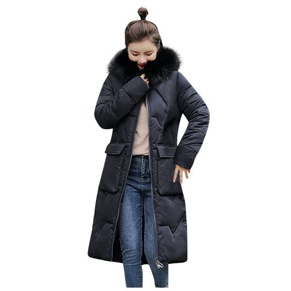 

women winter coat warm jackets hooded thick faux fur warm slim jacket long overcoat coat abrigos mujer invierno 2019 #g1, Tan;black