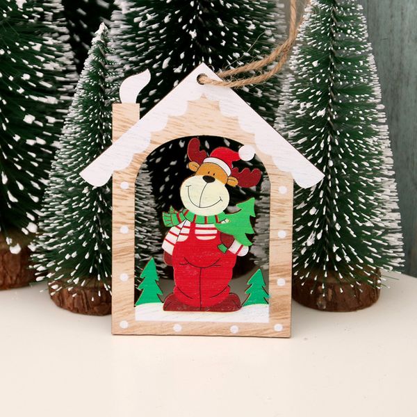 

multi style christmas tree decor xmas ornaments wood craft christmas snowman wooden hollow pendants party decorations kids gift