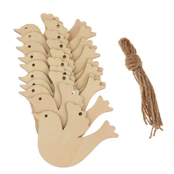 

20pcs wooden tags christmas bird hanging decor xmas tree hanging ornament