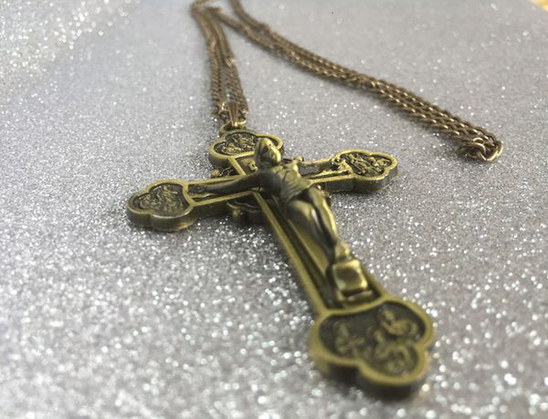 

christ cross catholicism crucifix red copper key pendant lovers creative gift for safe key birthday gender reveal presents