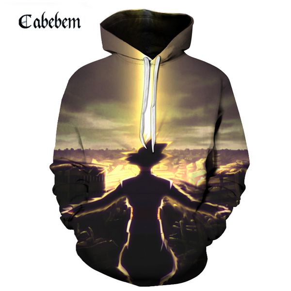 

goku 3d sweatshirts men hoodies hoody hooded tracksuits 3d printing pullover anime coat autumn winter 6xl drop ship, Black