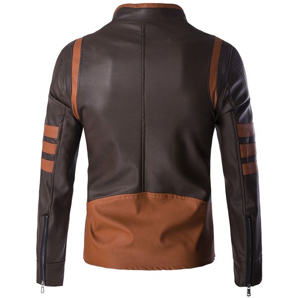 

aowofs autumn clothing fashion sportsman washing leather jacket locomotive leather coat large size motorcycle coat, Black