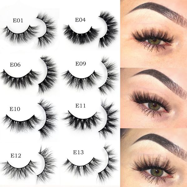

mink lashes 21 styles 3d mink eyelashes 100% cruelty lashes handmade reusable natural eyelashes popular false lashes makeup e series