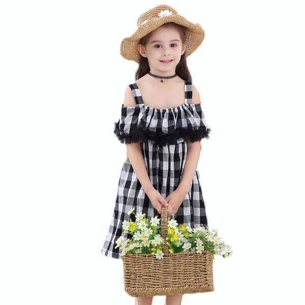 

summer kids country style платье infantil младенца девочек хлопка bohemian плед платье малыша девушки vestidos платья одежда 1шт груза паден, Red;yellow