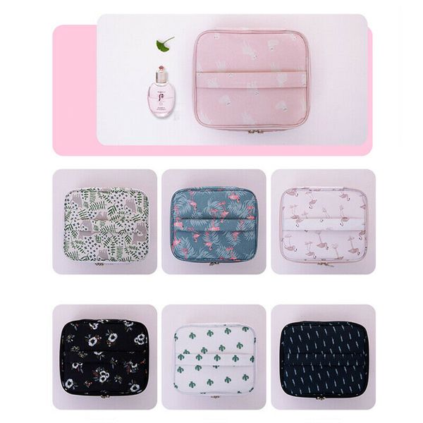 

new men women floral plants print makeup organizer cosmetic bag toiletry portable outdoor travel kits business storage bag