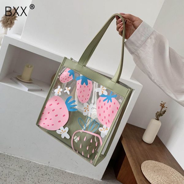 

bxx] high capacity shoulder bag for women 2020 summer transparent print crossbody bags simple fashion lady travel handbag hl690