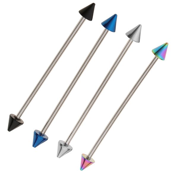 

4pcs colorful ear tragus stud ring earrings stainless steel piercing barbell, Slivery;golden