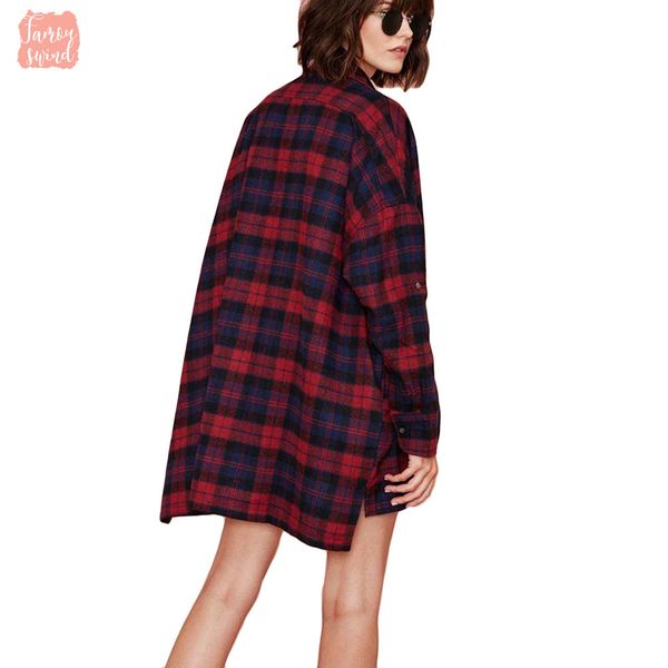 

женская 5xl плюс размер клетчатые рубашки женский крупногабаритные шотландка рубашка turn воротник с длинным рукавом хлопок карманный, White