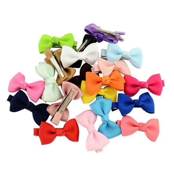 

10/20pcs original baby girls bow flower small barrettes newborn cute hairpins headwear kids hair clips headband hair accessories, Slivery;white
