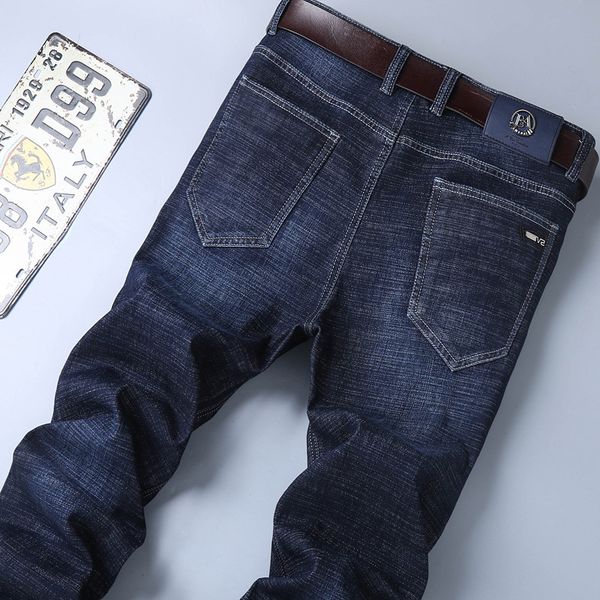 

men's jeans plus size 40 men jeans classic casual spring autumn summer men stretch straight long trousers, Blue
