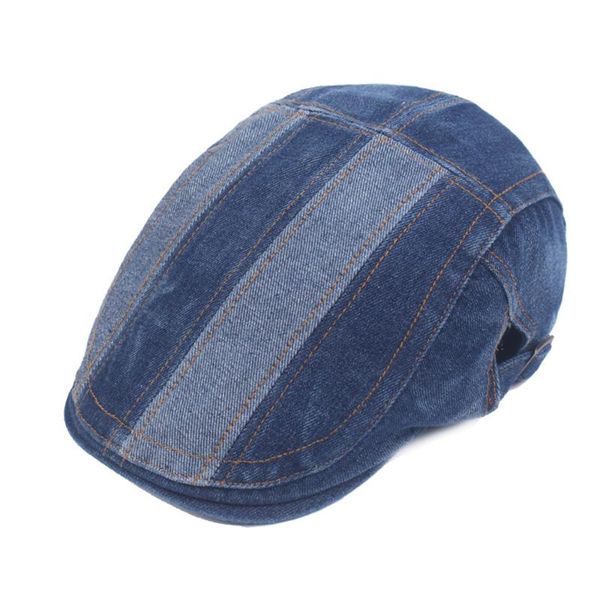 

mens vintage worn forward cap travel visor adjustable summer beret cap vintage cabbie newsboy french flat hats breathable new, Blue;gray