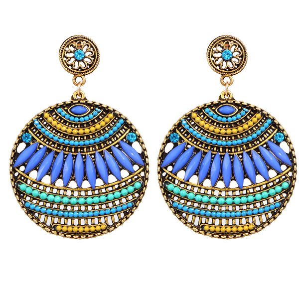 

2020 new bohemian earrings female european and american trend hollow earrings wild temperament jewelry, Silver