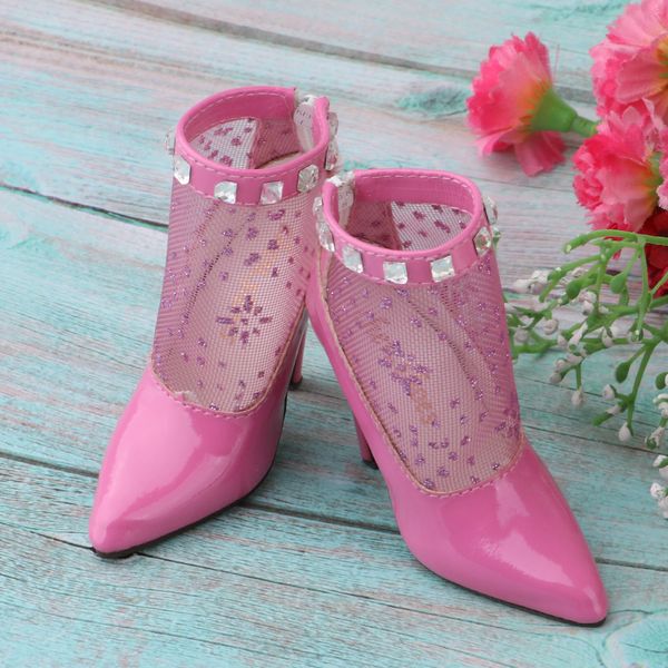 

1/3 bjd doll pointed toe high heels ankle boots for supper dollfie dod sd dd black shoes party outfit