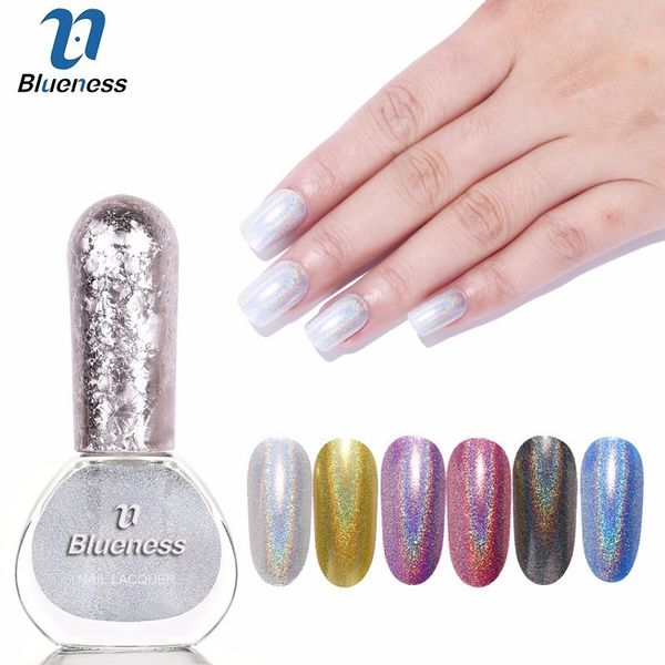 

blueness 6 ml metallics laser holographic nail polish varnish color hologram effect polish nail glitter decoration beauty