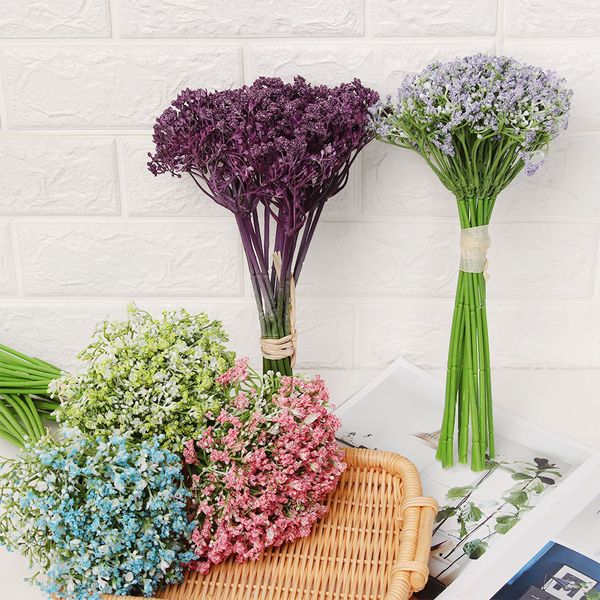 

16pcs/set diy bouquet infants artificial fake gypsophila silk flowers wedding garden arrangement party decoration home decor