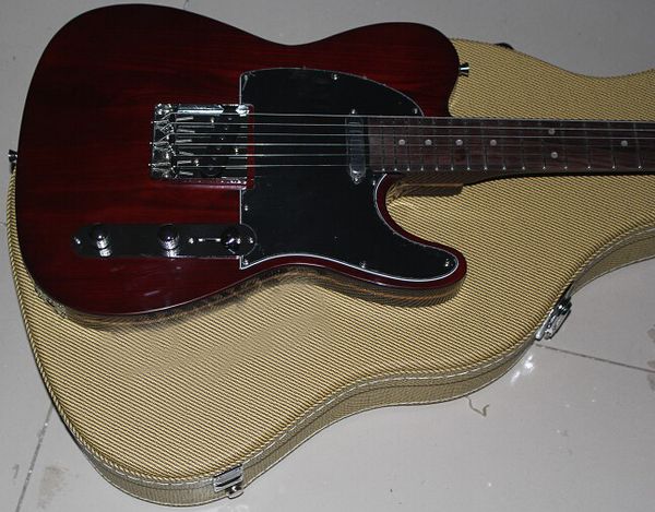 

custom limited george harrison tele tl sandwich brown electric guitar rosewood fingerboard dot inlay, modern f tuners, yellow nylon hardcas