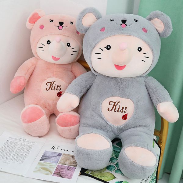 

big rat mascot turned hat rat plush toy doll large doll doll birthday gift