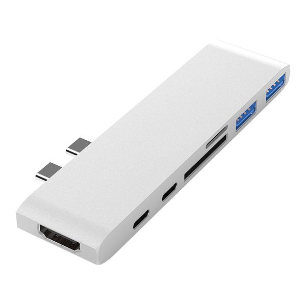 

7 IN 1 Тип C до Thunderbolt 3 HDMI 4K USB 3,0 USBC SD TF Card Reader концентратор USB 3.0 Мульти Splitter Dock PD Чаринг для Macbook