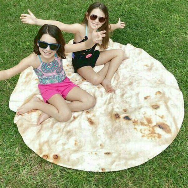 

new round-shape burrito blanket flour tortilla round thick flannel fleece blanket home deco