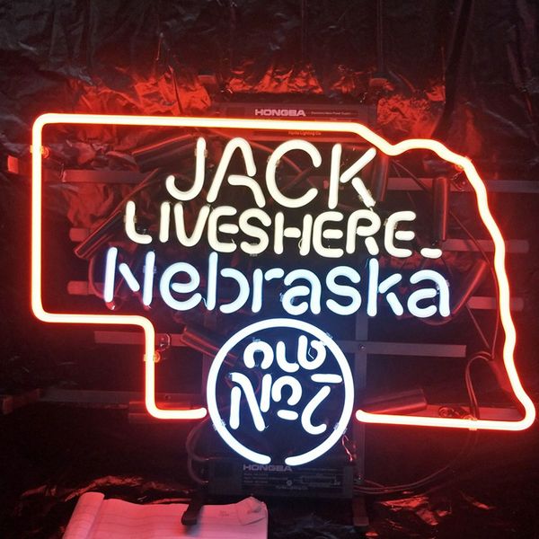 

джек живет здесь небраска неоновая вывеска дисплей бара реклама украшение дома настенный настоящее стекло легкий металлический каркас 17