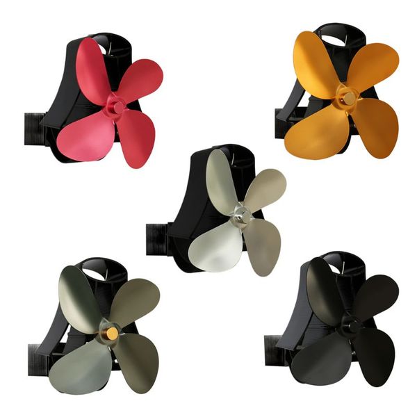 

wall mounted heat self-powered fireplace stove fan quiet 4 blades aluminum efficiently warm large room wood log burner