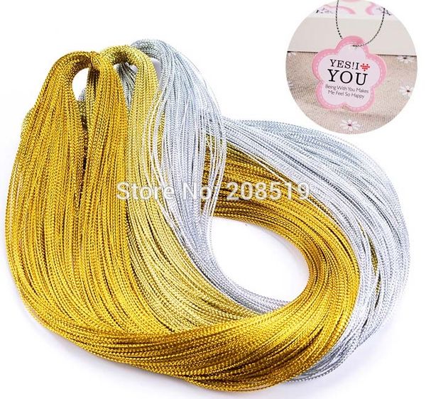 

t0005 cards wrap packing threads gold/silver/light gold 1mm cords 100 meter/pack label hanging threads, Black;white