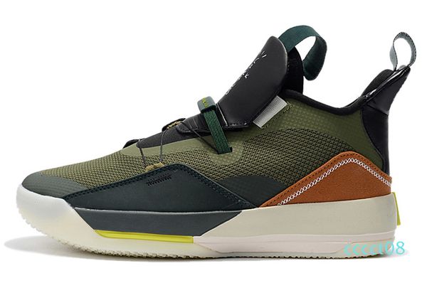 

jumpman 33 travis x black armygreen olive men basketball shoes 13s dmp grey toe history of flight sneakers size 40-46 ct08