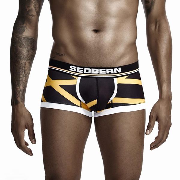 

underpants men's underwear boxer style bulge pouch soft shorts comfortable boxershorts cueca masculina, Black;white