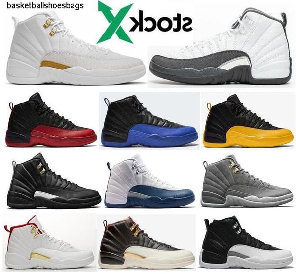 

12 university gold dark grey fiba new ovo white master men basketball shoes 12s playoff french blue game ball cny sneakers with box