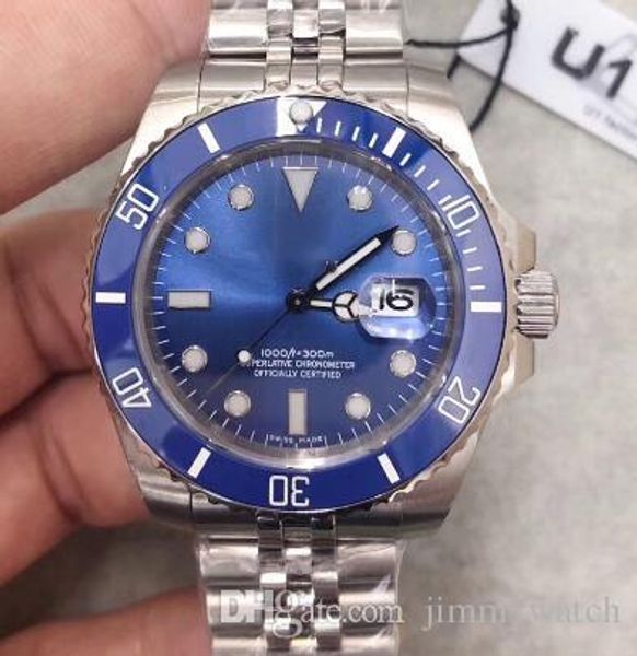 

business mens wristwatches blue ceramic bezel stainless steel watch 116710 automatic gmt movement limited watch with jubilee bracelet, Slivery;brown
