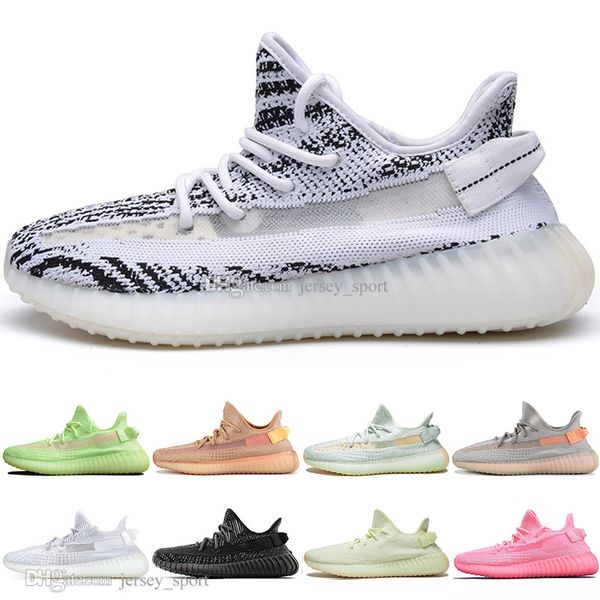

fast shipping kanye west clay v2 static reflective glow in the dark mens running shoes hyperspace true form women sports designer sneakers, White;red