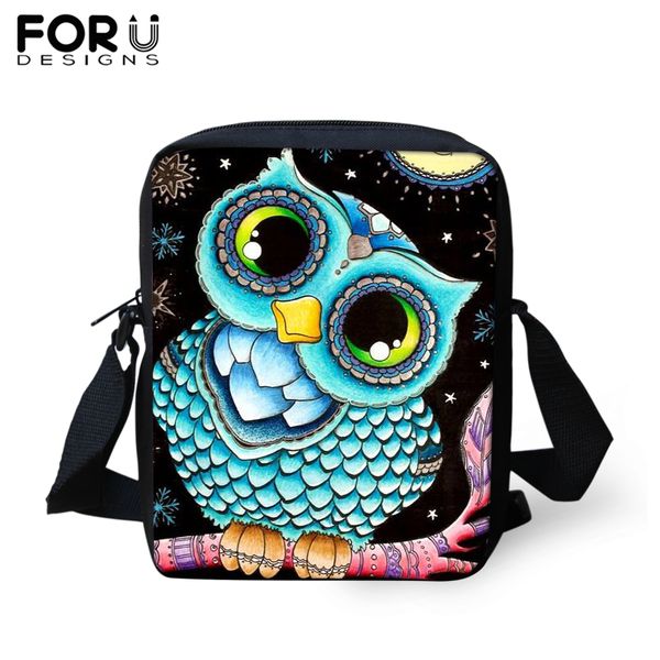

forudesigns anime owl messenger bag for woman kids small casual crossbody bags for boys girls travel shoulder tote dropship