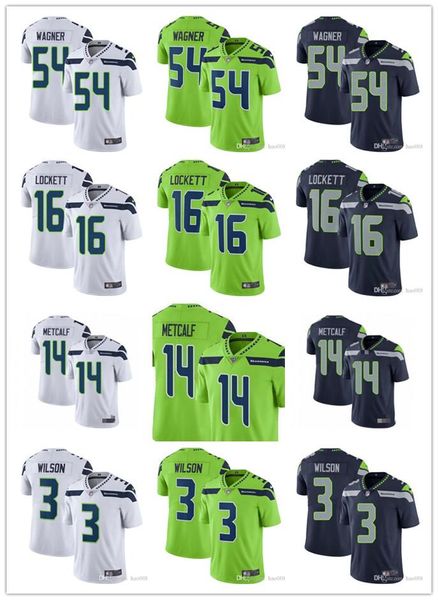 

men women youth seattle seahawks nfl 3 russell wilson 54 bobby wagner 14 d.k. metcalf 16 tyler lockett navy custom football jerseys, Black;red