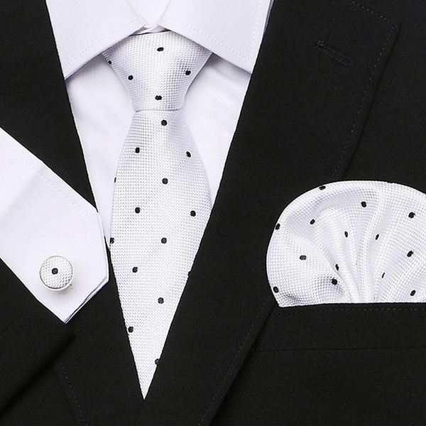 

style mens tie set snow neck tie pocket square cufflinks 7.5cm classic jacquard silk ties for men suits corbatas, Blue;purple