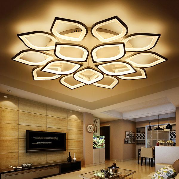 Acheter Moderne Acrylique Led Lustre De Plafond Avec Telecommande Salon Chambre Lampe De Lumiere Luminaires Decoration Maison Eclairage Ac 90 260v De