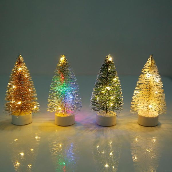 

brelong led lantern deskdecoration fashion artificial simulation effect mini boutique pine needle christmas tree 1 pc