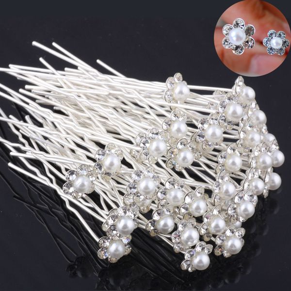 

20&40pcs headwear pearl flower hair accessories crystal rhinestone wedding party hair jewelry