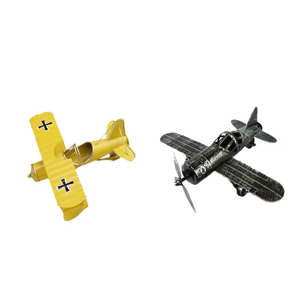 

vintage dual wing истребитель модель diecast самолет модели желтый / черный