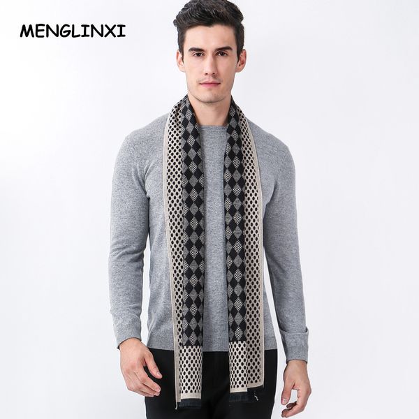 

новый шарф мужчин осень зима шарфы мода плед кашемира шарф мужчины высокого качества bussiness вскользь шарфов, Blue;gray