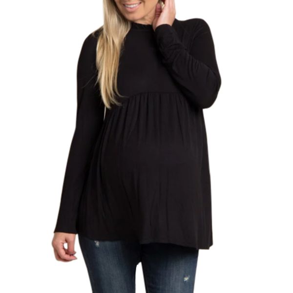 

womens pregnants autumn winter long sleeve nursing t shirt baby for maternity t-shirt moms breastfeeding maternity clothes, White