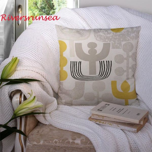 

nordic style ins plant geometric pattern throw pillows simple fashion tree flower leaf printed chair cushion for creative sofa