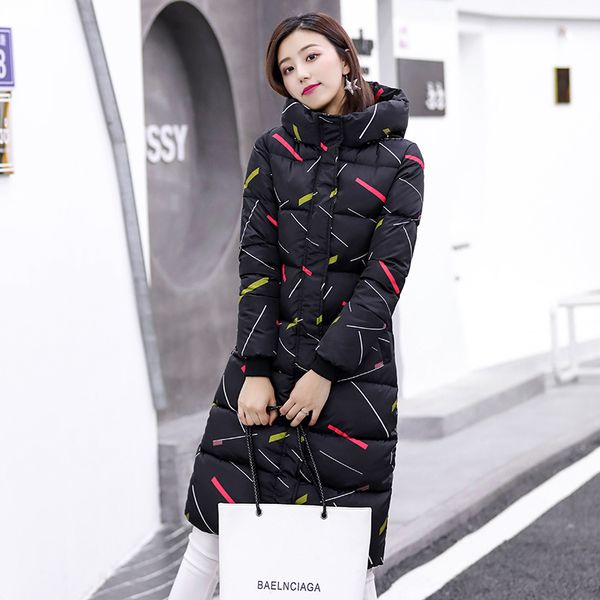 

cotton-padded clothes women's x-long over-the-knee thick large size korean-style slim fit 2018 new style down jacket cotton-padd, Blue;black