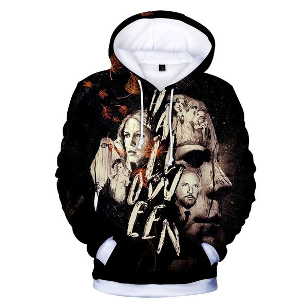 

michael myers halloween. number printing 3d bring hat long sleeve sweater, Black