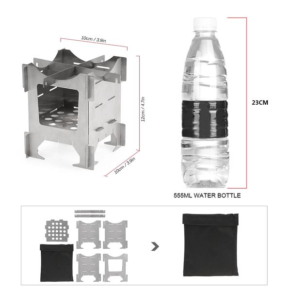 

lightweight titanium camping stove folding wood stove outdoor camping stove picnic cooking backpacking furnace tableware stoves